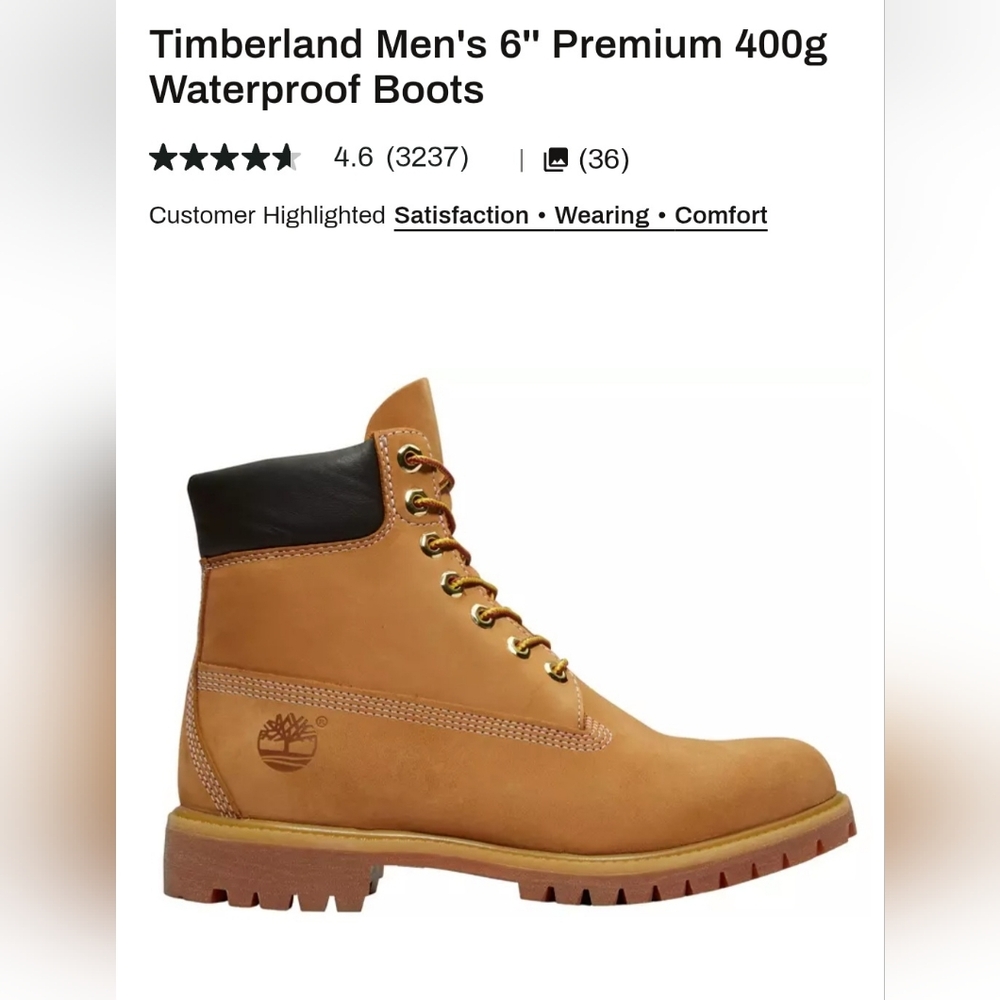 Men's Wheat Timberland Premium 6" Boots
